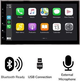 img 2 attached to 📻 6.8” Double Din Complete Radio Kit Package for Jeep Wrangler JK 2007-2018 with Touchscreen Radio, CarPlay, Android Auto, Bluetooth, Dash Kit, Can Bus Interface, Camera Input, and Antenna Adapter