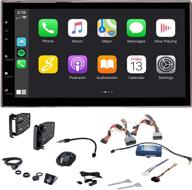 📻 6.8” double din complete radio kit package for jeep wrangler jk 2007-2018 with touchscreen radio, carplay, android auto, bluetooth, dash kit, can bus interface, camera input, and antenna adapter logo