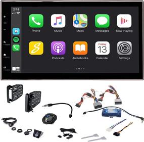 img 4 attached to 📻 6.8” Double Din Complete Radio Kit Package for Jeep Wrangler JK 2007-2018 with Touchscreen Radio, CarPlay, Android Auto, Bluetooth, Dash Kit, Can Bus Interface, Camera Input, and Antenna Adapter