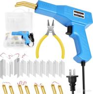 timtokit 50w hot stapler plastic repair kit + 500pcs hot staples | led light | 110v automotive plastic bumper repair kit hot stapler gun for car bumper, kayak, fender | mood more plastic (blue) logo