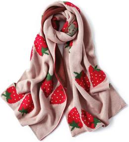 img 4 attached to GERINLY Strawberry Lovely Crochet Chilly Women's Accessories at Scarves & Wraps