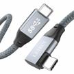 leirui right angle usb c cable: 100w pd, 20gbps data transfer, 4k@60hz video - thunderbolt 3/4 compatible for oculus quest, imac, macbook etc. logo