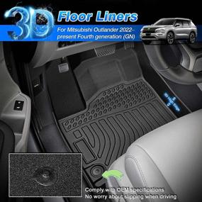 img 3 attached to 🚗 Cartist Custom Fit Floor Mats: All-Weather Liners for 2022-2023 Mitsubishi Outlander, 1st and 2nd Row Carpet Protection Mat TPE