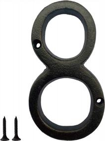 img 4 attached to Metal Address Number For Home Decor And Mailboxes - 5.5 Inch Black Brown House Number For Easy Installation On Doors And Streets (Number 8)