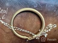 img 1 attached to 💎 Dorriss Buckle Bangle Cable Wire Bracelets - Fashionable Jewelry Gifts for Women, Best Friends, and Sisters review by Julie Brown