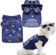 👕 sild pet clothes: cool blue denim jacket for small & medium dogs - stylish dog jeans coat with lapel vests & classic puppy hoodies логотип