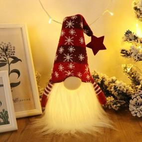 img 3 attached to GMOEGEFT Christmas Gnome Lights With Timer, Christmas Gnome Swedish Santa Tomte, Nordic Christmas Decoration - Set Of 2 (Snowflake Pattern), 18.8 X 4.8 Inches