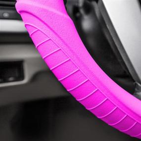 img 3 attached to 🚗 FH Group FH3003HOTPINK Silicone Hot Pink Steering Wheel Cover with Grip, Pattern, and Massaging Grip - Universal Fit for Cars, SUVs, Trucks, Vans