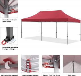 img 2 attached to Wonlink 10X20 Ft Instant Pop Up Canopy, Folding Heavy Duty Height Adjustable Shelter Gazebos With Wheeled Bag