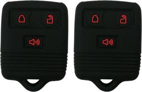 img 4 attached to 🔑 2-Pack Coolbestda Rubber Key Fob Protector Remote Skin Cover Case Keyless Entry for Ford F150 F250 F350 Explorer Ranger Escape Expedition