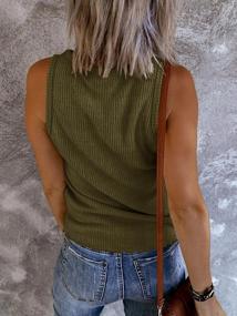 img 3 attached to Stay Chic And Comfy: Saodimallsu'S Ribbed Sleeveless Henley Shirts For Women