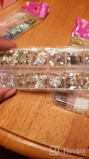 img 1 attached to 4 Boxes Nail Glitter Sequins Kit - Holographic Butterfly, Flower, Round & Heart Shapes For Women Girls Acrylic Nails Decoration Designs Accessories review by William Wiley