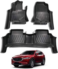img 4 attached to 🚗 Custom Fit Mazda CX-5 Floor Mats 2017-2021 2022 | All-Weather 5D Protect Floor Liners | Door Sill Covered | Durable & Odorless Carpet Liner Set