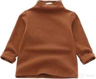 👶 stylish long sleeve turtleneck t-shirt tops for baby girls – premium solid color clothes by modntoga логотип