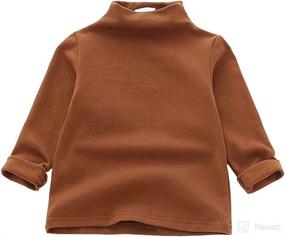 img 4 attached to 👶 Stylish Long Sleeve Turtleneck T-Shirt Tops for Baby Girls – Premium Solid Color Clothes by MODNTOGA