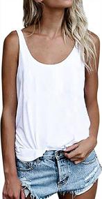 img 4 attached to OMSJ Women Shirts Sleeveless Summer Tunic Loose Fit Tank Tops