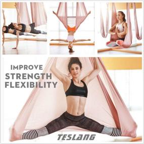 img 3 attached to TESLANG Antigravity Yoga Swing Set With Aerial Silks, Hammock, 2 Extension Straps, And O-Ring For Flying And Aerial Yoga, 5M X 2.8M