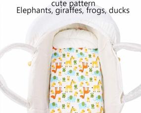 img 2 attached to Knlpruhk 100% Jersey Cotton 190GSM Thickest Ultra Soft And Stretchy Waterproof Bassinet Sheet Set 2 Pack For Baby Girl Boy Cute Elephant, Lion, Tiger, Giraffe - No Need For Mattress Pad Cover.