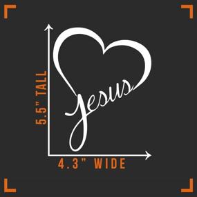 img 1 attached to 🙏 White 5.5" Jesus Heart Vinyl Decal Sticker for Cars, Trucks, Vans, Walls, and Laptops