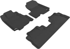 img 4 attached to 🚗 Custom Fit All-Weather Floor Mats for Honda CR-V CRV 2007-2011 - 3D MAXpider L1HD00601509, Kagu Series (1st &amp; 2nd Row, Black)