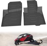 🏎️ 2020 2021 polaris rzr pro xp front anti-slip floor mats - sautvs tpe row floor liners: all-weather slush mat accessories for enhanced protection logo