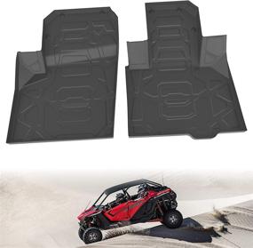 img 4 attached to 🏎️ 2020 2021 Polaris RZR PRO XP Front Anti-Slip Floor Mats - SAUTVS TPE Row Floor Liners: All-Weather Slush Mat Accessories for Enhanced Protection