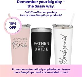 img 3 attached to Father Of The Groom Tumbler 20Oz Engraved Black Stainless Steel Insulated Travel Mug Wedding Rehearsal Party Thank You Gift Dad Birthday Cup SassyCups