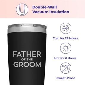 img 2 attached to Father Of The Groom Tumbler 20Oz Engraved Black Stainless Steel Insulated Travel Mug Wedding Rehearsal Party Thank You Gift Dad Birthday Cup SassyCups