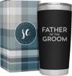 father of the groom tumbler 20oz engraved black stainless steel insulated travel mug wedding rehearsal party thank you gift dad birthday cup sassycups logo