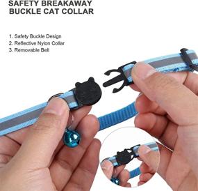 img 2 attached to 🐱 Enhance Pet Safety with Flymind's Reflective Cat ID Collars - Adjustable and Breakaway Design with Bell - Ideal for Puppy Kittens