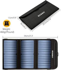 img 3 attached to ECEEN 20W Solar Charger Portable Panel With 2 USB Outputs, Waterproof Foldable Phone Charger For Camping Survival Gear Emergnecy Kit, Tablet GPS IPhone Camera & USB Devices