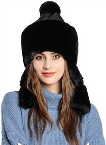 img 1 attached to Women'S Winter Bomber Trapper Hat Collection - Warm Ushanka Ear Flap Windproof