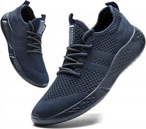 img 4 attached to Lightweight Lace Up Sports Shoes For Men - Perfect For Running, Gym And Walking