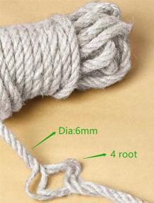 img 1 attached to 🧶 Versatile 1/4” Nature Hemp Rope: Ideal for Cat Trees, DIY Scratching Posts, Crafts, Gardening, and Home Decorating