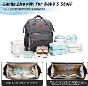 img 3 attached to 👶 Gearking Baby Diaper Bag Backpack with Changing Station - Portable 3 in 1 Nappy Backpack with Bassinet Bed Mat Pad - Multifunction Travel Bag Backpack for Baby with Stroller - Large Capacity for Men, Dad, Mom