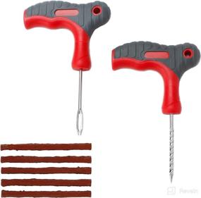 img 4 attached to 🔧 DONG KETRUM Universal Tire Repair Kit Tools: 7 PCS Set for Car, Truck, Motorcycle, ATV, RV, Tractor, Heavy Duty - with 5 Plugs - Fix Punctures Efficiently! (Red)