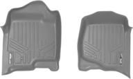 maxliner gray floor mats 1st row liner set for 2007-2013 silverado/sierra-avalanche & 2007-2014 tahoe-suburban-yukon-yukon xl-escalade logo