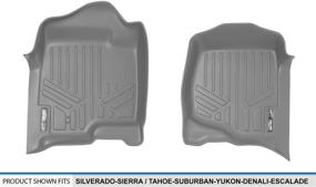 img 1 attached to MAXLINER Gray Floor Mats 1st Row Liner Set for 2007-2013 Silverado/Sierra-Avalanche & 2007-2014 Tahoe-Suburban-Yukon-Yukon XL-Escalade