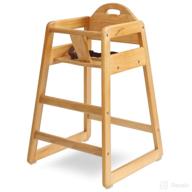 🪑 commercial-grade stackable solid wood high chair for restaurants & home use - la baby - natural color logo