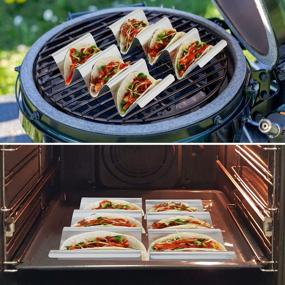 img 1 attached to Stainless Steel Taco Holders (Set Of 4) - Kids Taco Night Stand For 3 Soft/Hard Shell Tacos - Easy To Use & Clean With Bear Paw Perforations