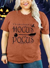 img 3 attached to Жутко и стильно: футболка Hocus Pocus больших размеров для Хэллоуина с короткими рукавами и забавным дизайном в виде паука