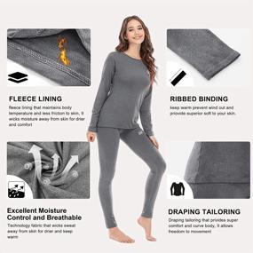 img 2 attached to Winter Women'S Thermal Underwear Set - Fleece Lined Base Layer For Cold Weather, Ski Gear, And Outdoor Activities