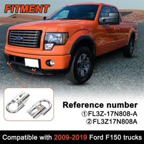 img 4 attached to 🔗 ECOTRIC Pair Chrome Tow Hooks for Ford F150 2009-2019 | 2 Pcs + Mounting Hardware Replacement FL3Z-17N808-A