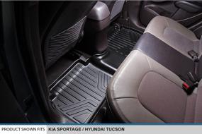 img 1 attached to 🚗 Custom Fit Floor Mats for Kia Sportage & Hyundai Tucson 2011-2013 - SMARTLINER Black Liner Set