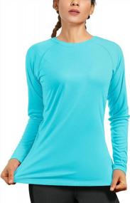img 4 attached to Женская футболка с длинным рукавом UPF50+ с защитой от ультрафиолета и солнца, быстросохнущая, Рашгард, для плавания, на открытом воздухе, для рыбалки, бега, тренировок