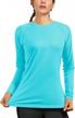 women's upf50+ long sleeve uv sun protection quick dry rash guard swim outdoor t-shirt for fishing, running, workout logo