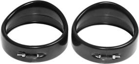 img 3 attached to 🏍️ Enhance Your Harley with 2 Black 4.5'' Motorcycle Visor Auxiliary Lamps Trim Ring Fog Light Decor