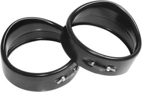 img 4 attached to 🏍️ Enhance Your Harley with 2 Black 4.5'' Motorcycle Visor Auxiliary Lamps Trim Ring Fog Light Decor