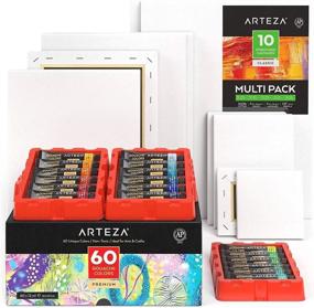 img 4 attached to Artistic Excellence Made Easy: Arteza Gouache Paint & Stretched Canvas Bundle For Artists, Hobbyists, And Beginners