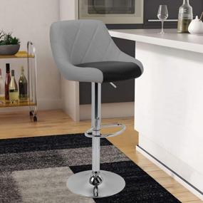 img 2 attached to Upgrade Your Bar Area With Magshion'S Deluxe Faux Leather Swivel Bar Stools Set Of 4 - Style02-Mixed, Mixed Gray